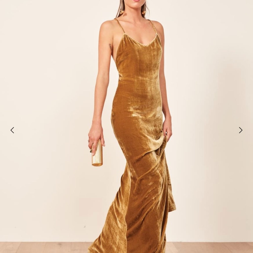 Gold Reformation Rimini Dress - Small